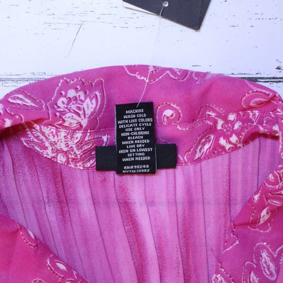 Liz&Me Platinum 5X 34/36W Pink Crinkle Blouse NWT - Picture 6 of 14